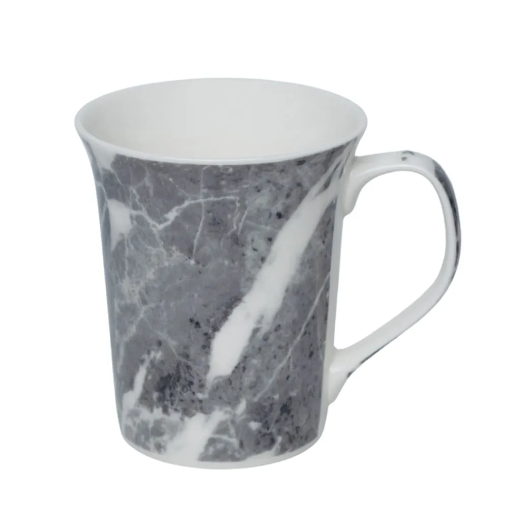 Grey Coffee Mug - 380 Ml, Marble Finish