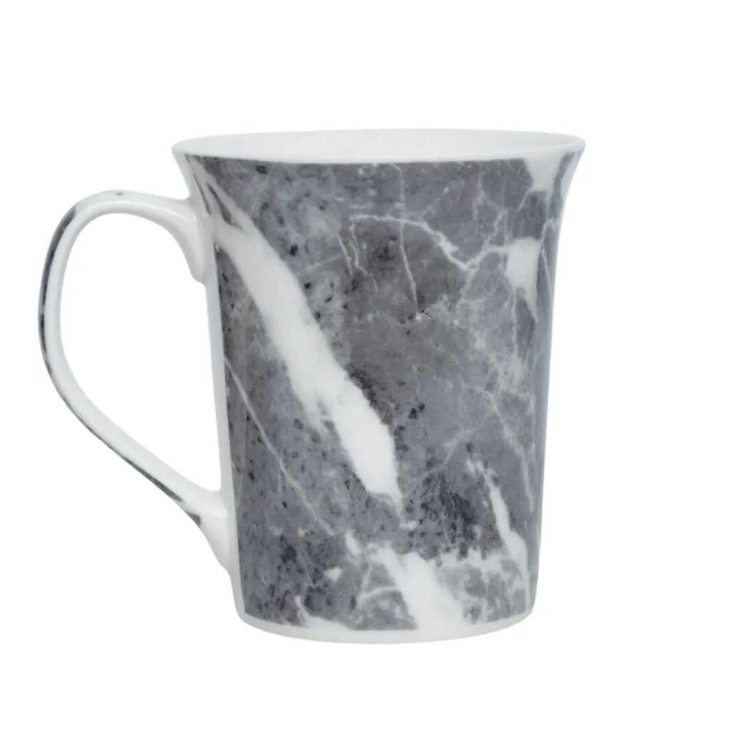 Grey Coffee Mug - 380 Ml, Marble Finish