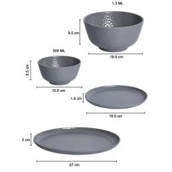 Grey Dinner Sets - 20 Pcs