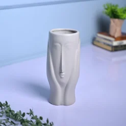 Grey Glossy Ceramic Vase - Contemporary Sophistication