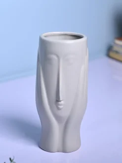 Grey Glossy Ceramic Vase - Contemporary Sophistication