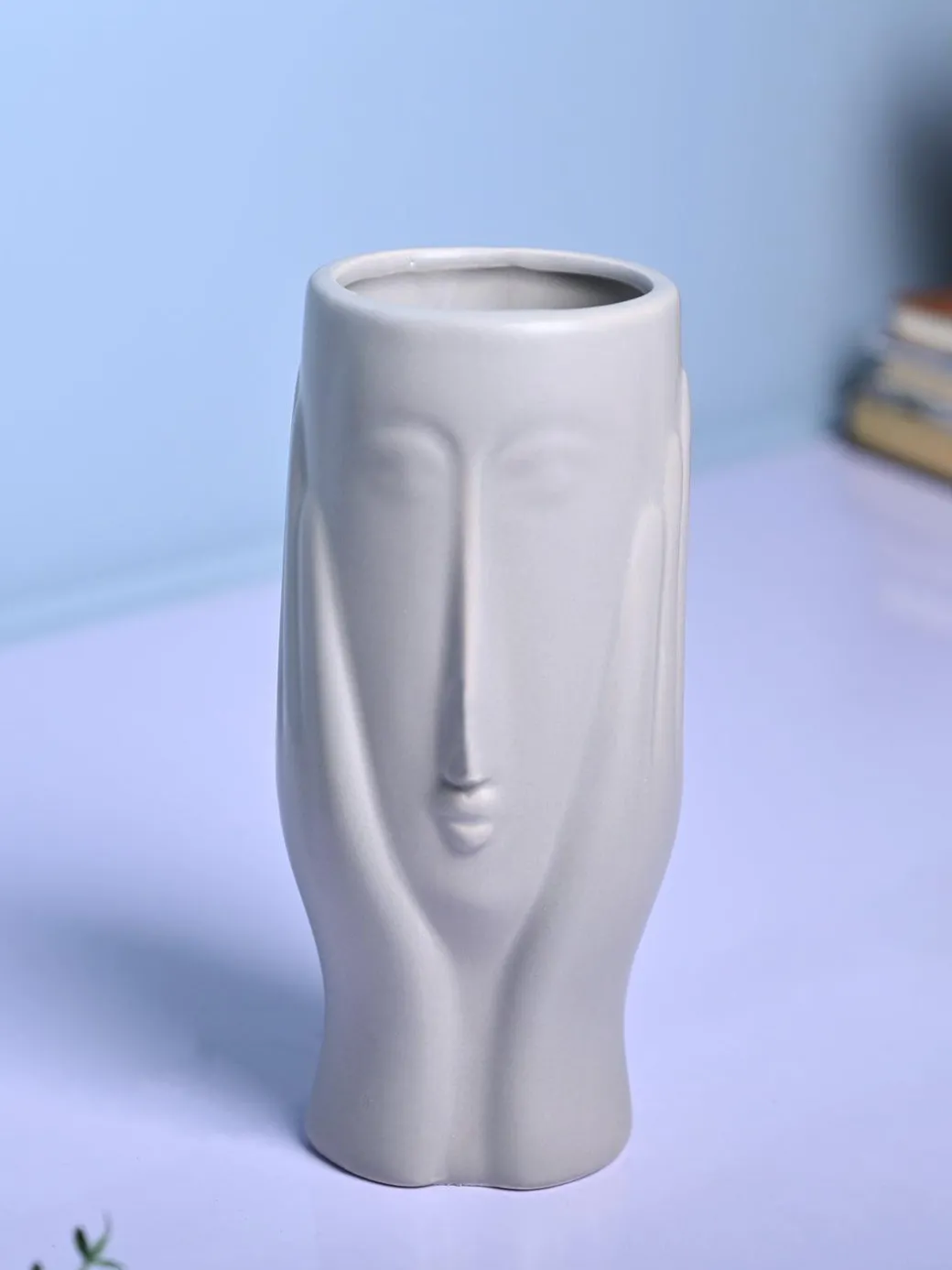 Grey Glossy Ceramic Vase - Contemporary Sophistication