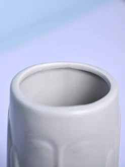 Grey Glossy Ceramic Vase - Contemporary Sophistication