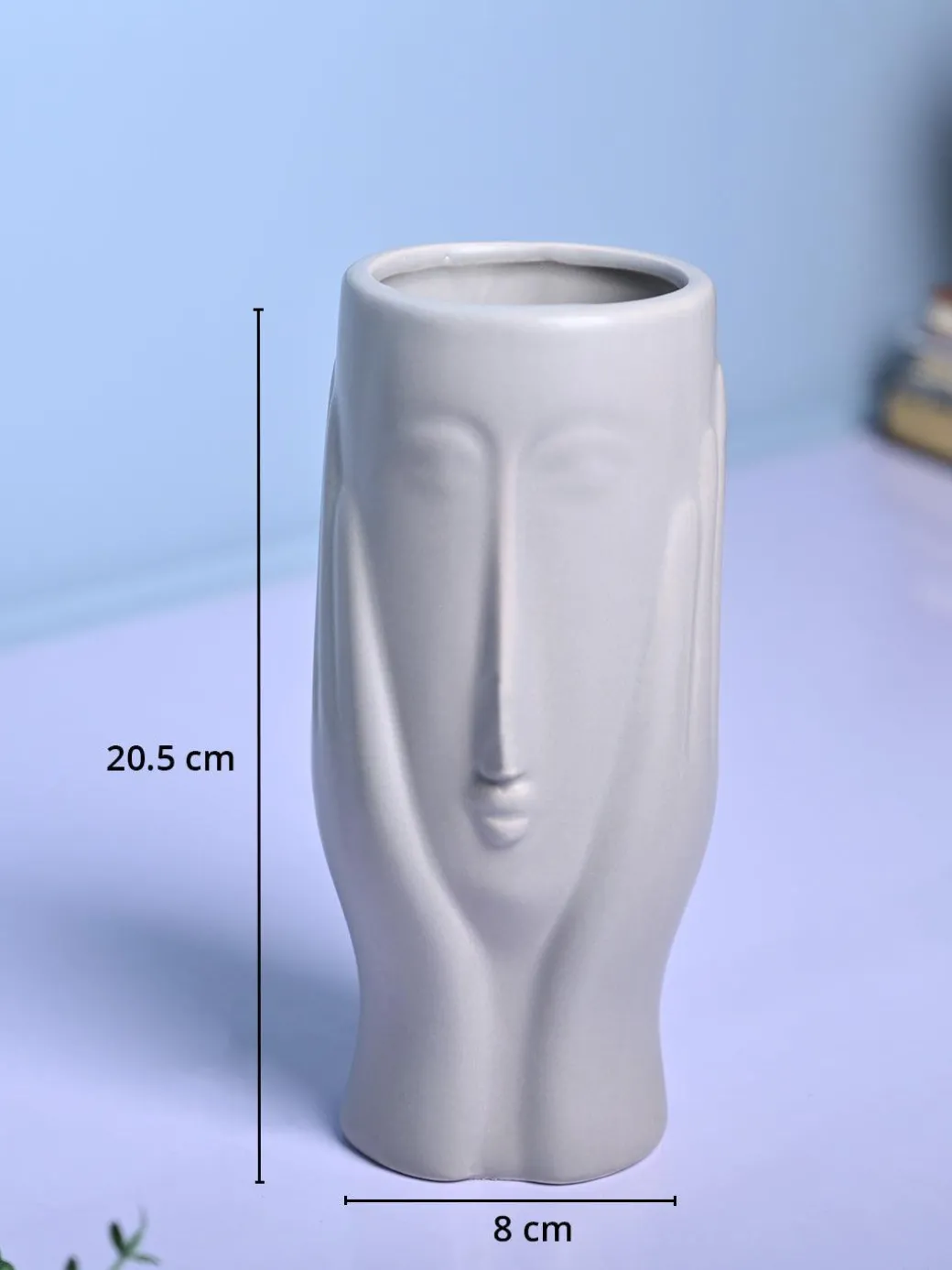 Grey Glossy Ceramic Vase - Contemporary Sophistication