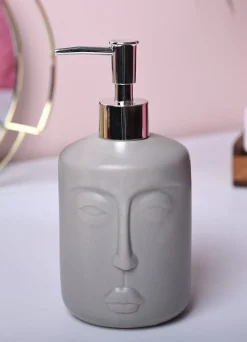 Grey Matte Face Soap Dispenser - Cylindrical Shape