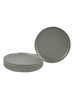 Grey Melamine Round Quarter Plate – Set of 6