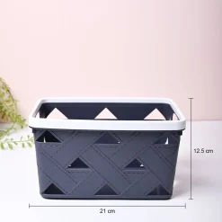 Grey Rectangle Baskets (Set of 2)
