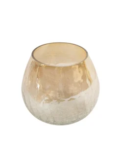 Hanging Gold Glass Flower Candle Holder