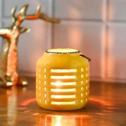 Hanging Tealight Candle Holder - Yellow