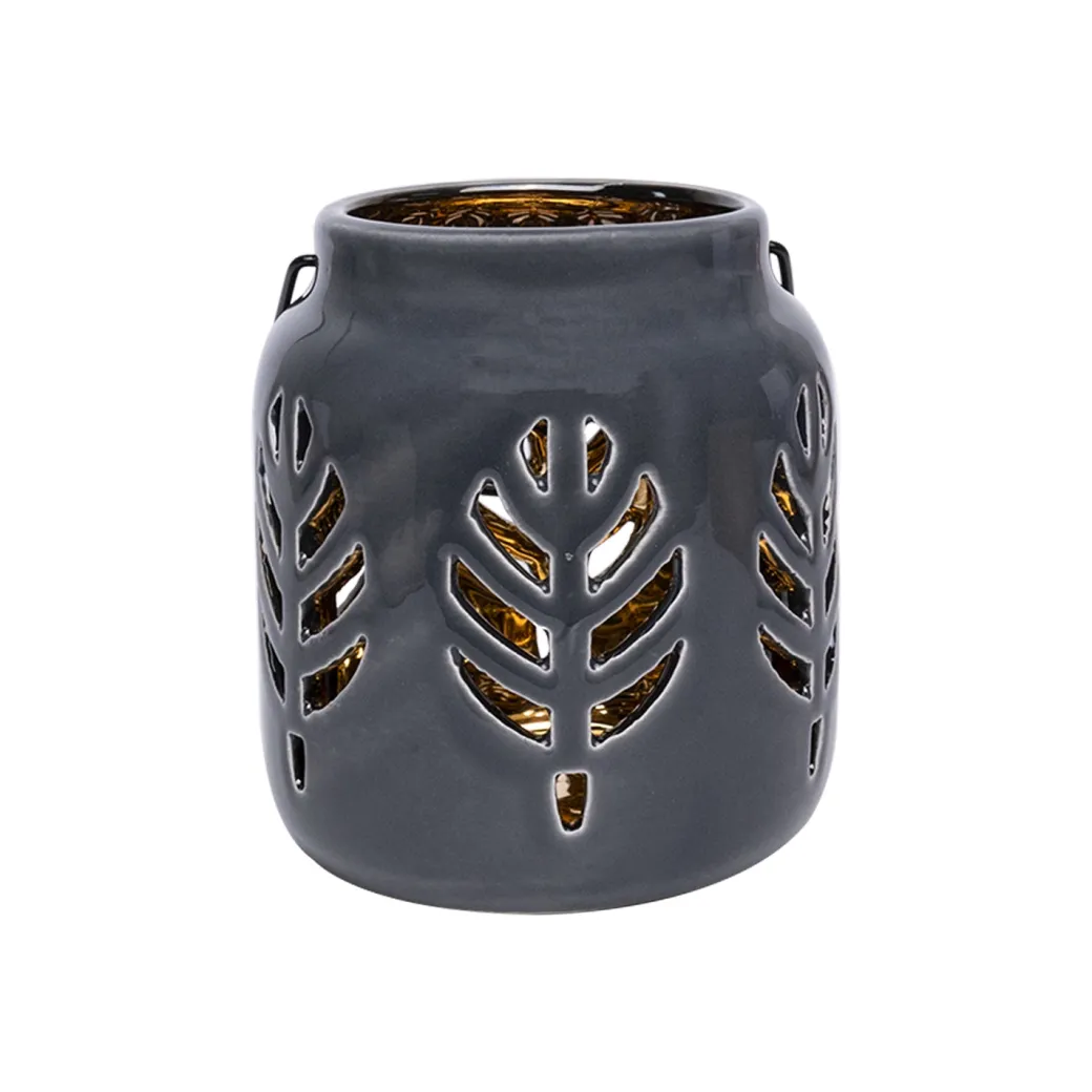 Hanging Tealight Holder - Ceramic & Black
