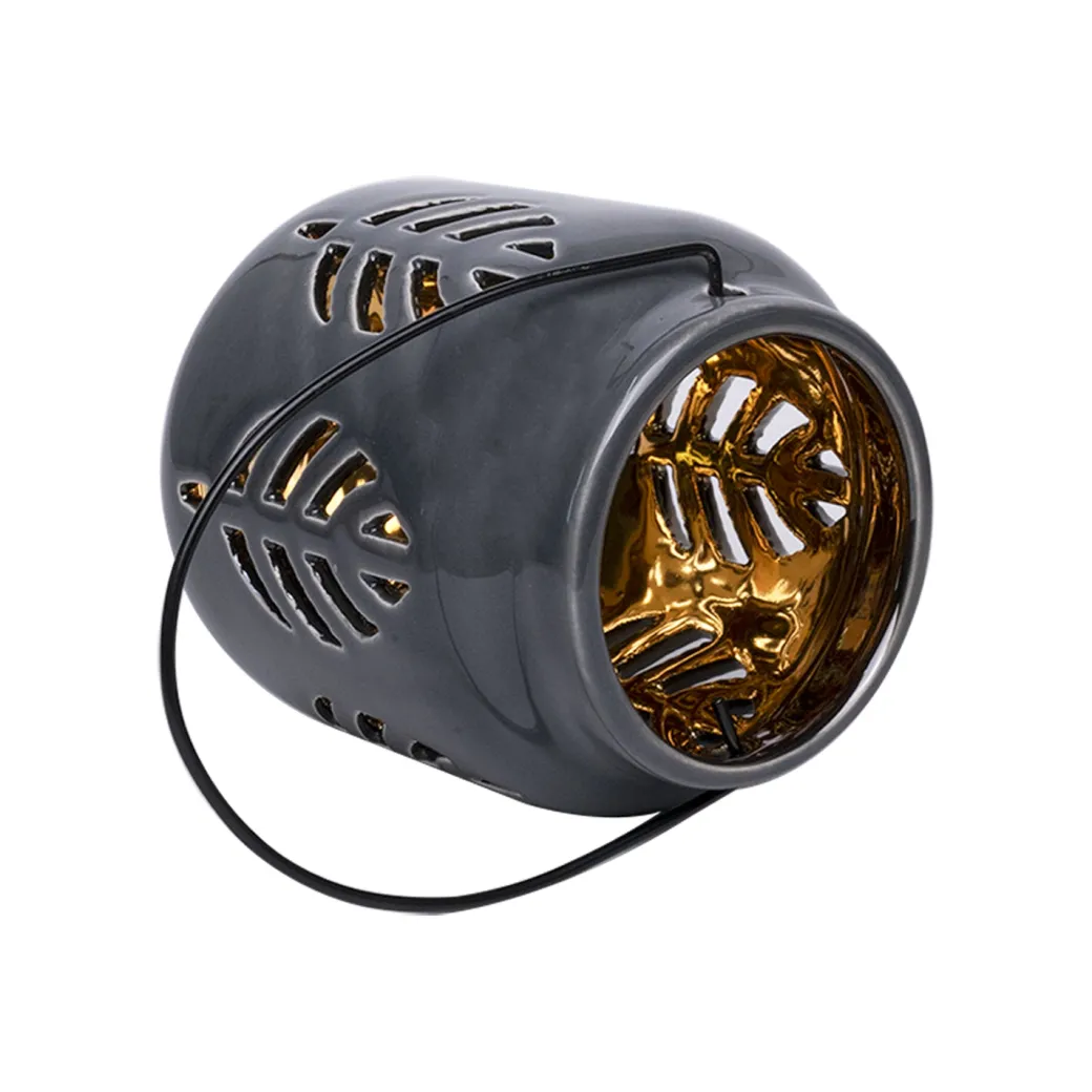 Hanging Tealight Holder - Ceramic & Black