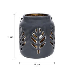 Hanging Tealight Holder - Ceramic & Black