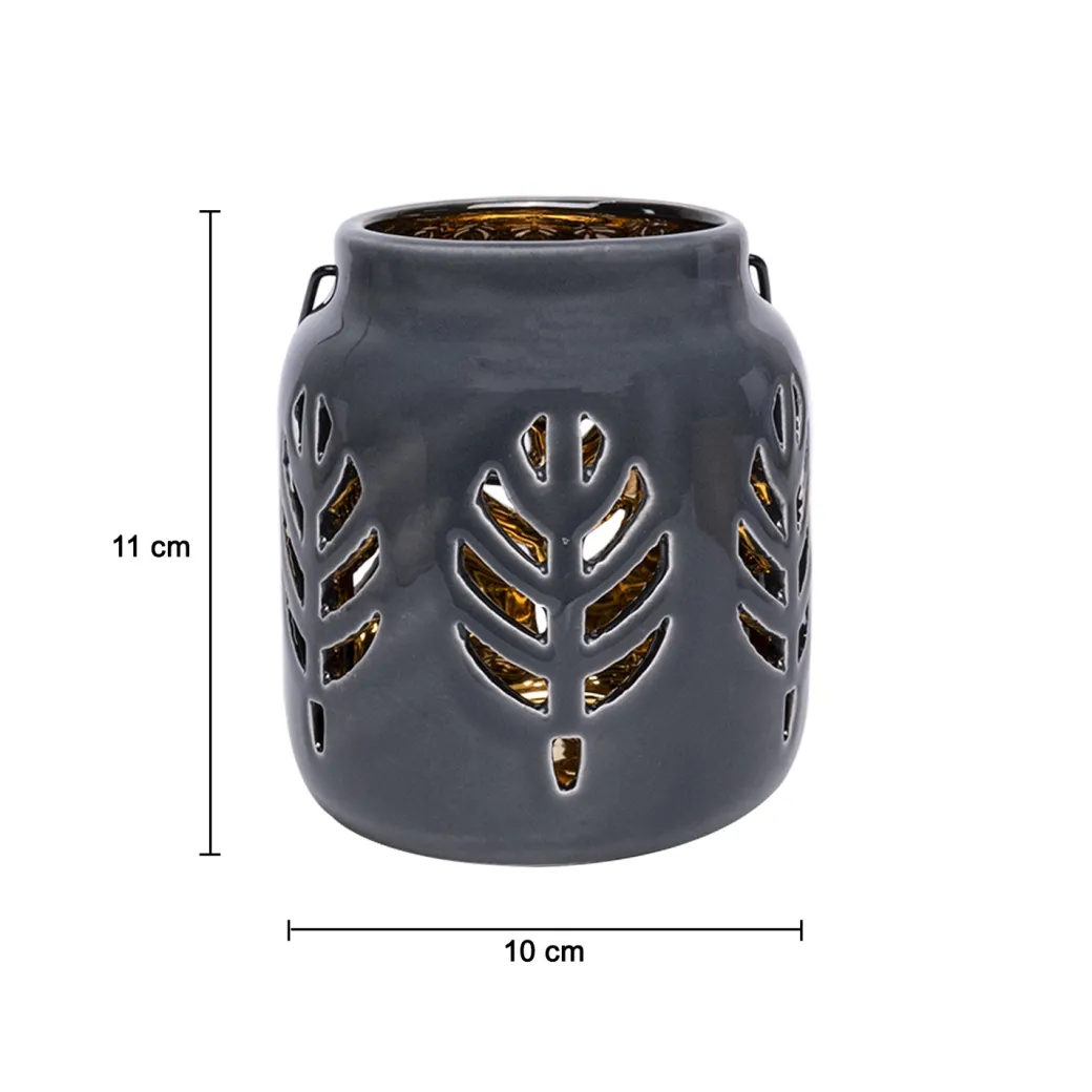 Hanging Tealight Holder - Ceramic & Black