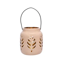 Hanging Tealight Holder - Ceramic & Brown