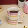 Horizontal Stripes Ceramic Coffee Mug - 350mL, Multi