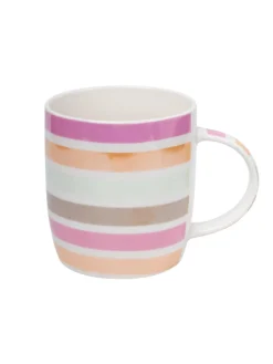 Horizontal Stripes Ceramic Coffee Mug - 350mL, Multi