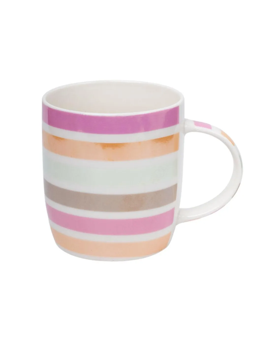 Horizontal Stripes Ceramic Coffee Mug - 350mL, Multi