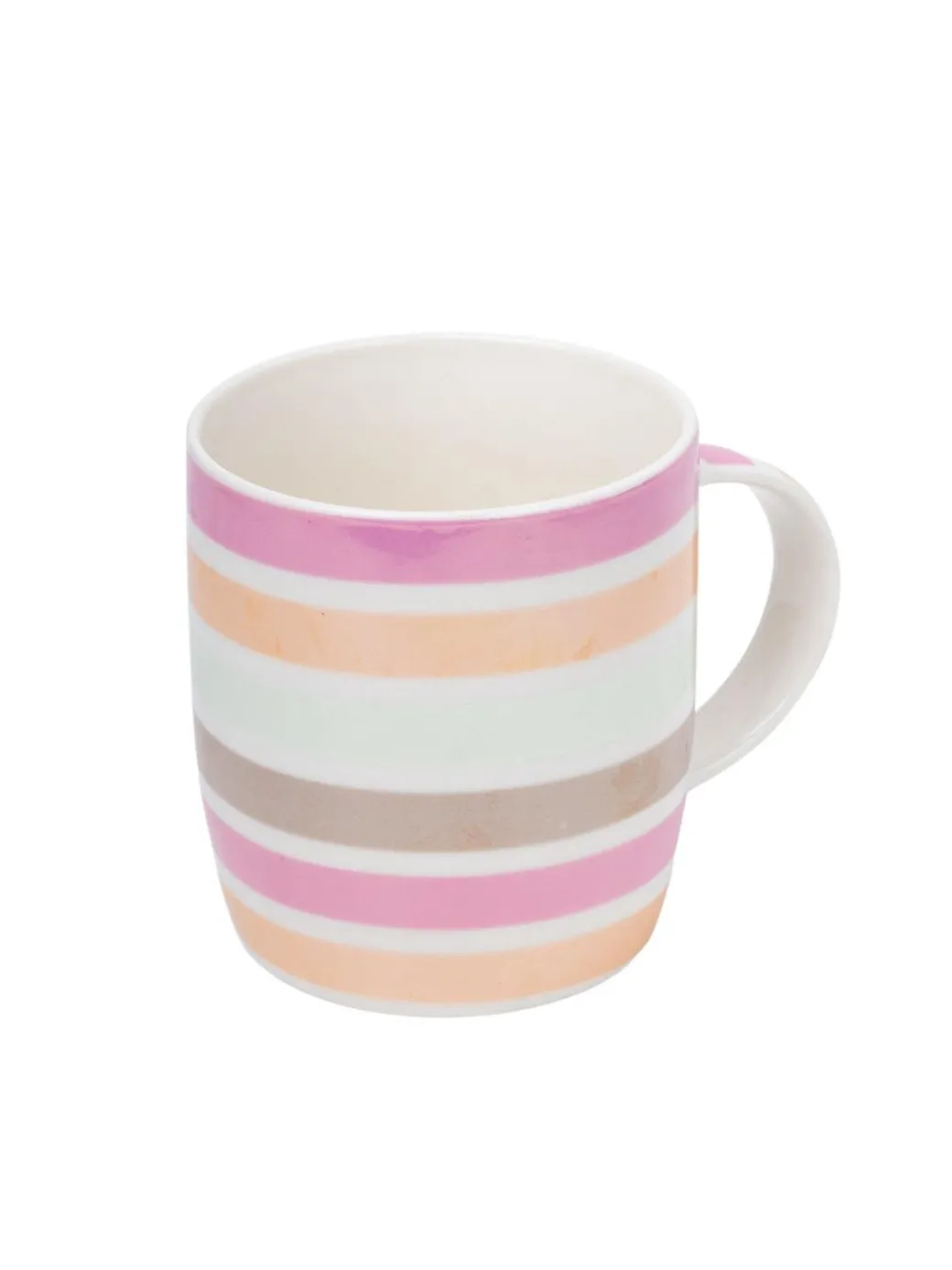 Horizontal Stripes Ceramic Coffee Mug - 350mL, Multi