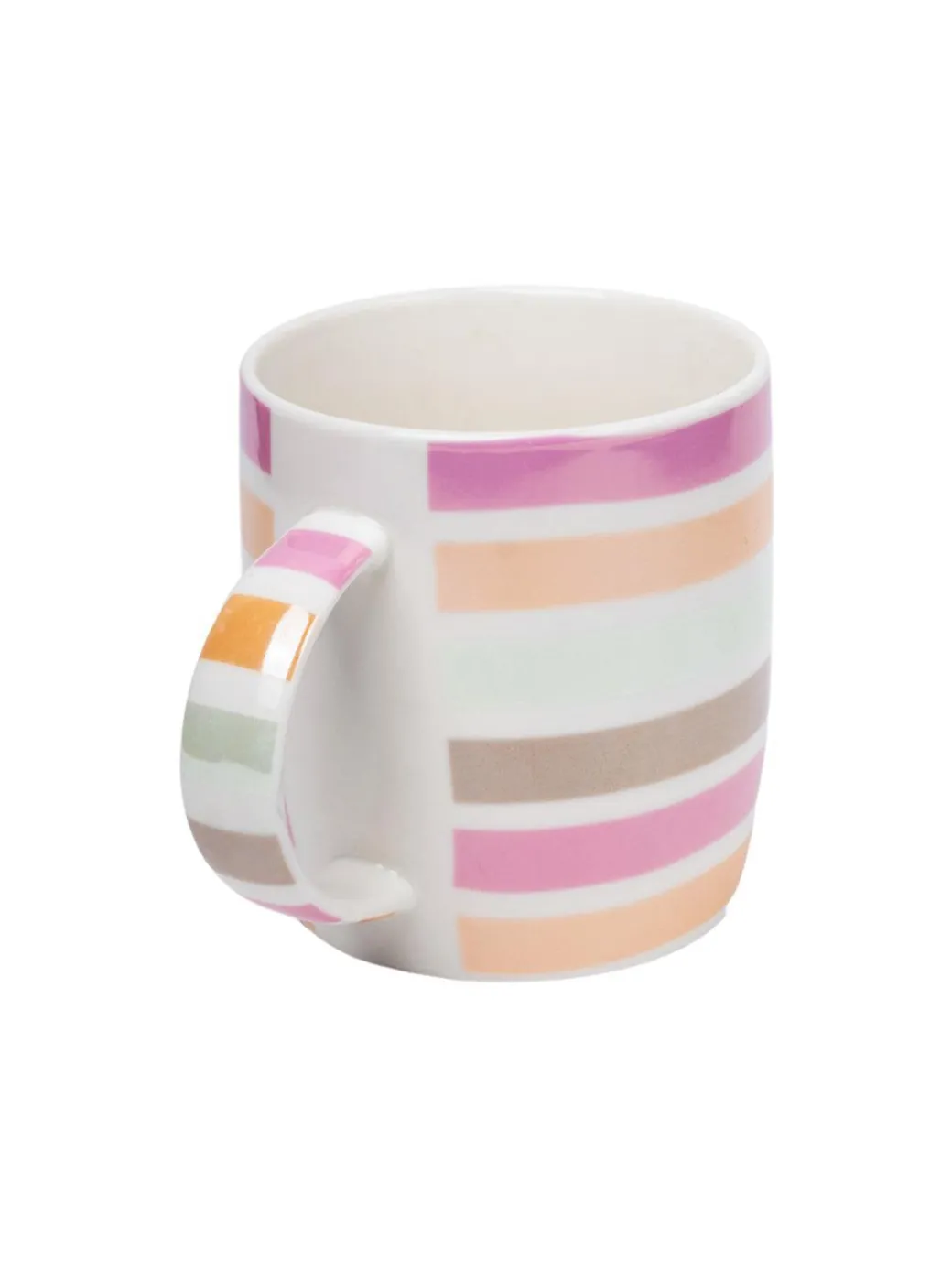 Horizontal Stripes Ceramic Coffee Mug - 350mL, Multi