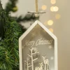 House Design - "Merry Christmas" Hanging Plaque Set Of 2 Pcs