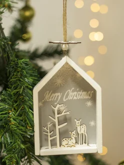 House Design - "Merry Christmas" Hanging Plaque Set Of 2 Pcs