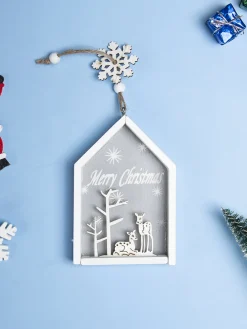House Design - "Merry Christmas" Hanging Plaque Set Of 2 Pcs