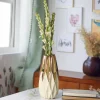 Ivory & Golden Geometric Vase