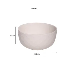 Ivory Ceramic Bowl - 580Ml, Fish Scale
