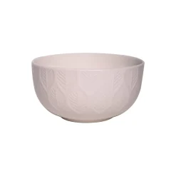 Ivory Ceramic Bowl - 580Ml, Leaf Pattern
