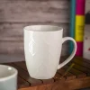 Ivory Ceramic Mug - 360Ml, Leaf Pattern
