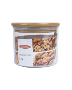 Jar with Airtight Lid, Brown, Plastic, 500 mL