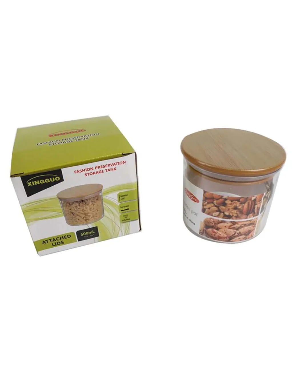 Jar with Airtight Lid, Brown, Plastic, 500 mL