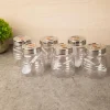 Jars, Transparent & Silver, Plastic, Set of 6, 200 mL