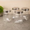 Jars, Transparent, Plastic, Set of 4, 500 mL