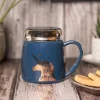 Keep Like Simple' Coffee Mug With Lid -  Blue, 360Ml