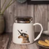 Keep Like Simple' Coffee Mug With Lid -  White, 360Ml