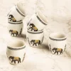 Kulhads, Hand Painted, Handmade, Indian Traditional Style Kulhad, Off White Colour, Ceramic, Set of 6, 130 mL