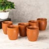 Kulhads, Handmade Indian Traditional Style Kulhad, In-Ring Design, Terracotta Colour, Ceramic, Set of 6, 130 mL
