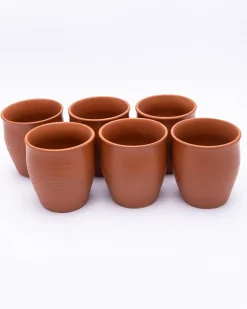 Kulhads, Handmade Indian Traditional Style Kulhad, In-Ring Design, Terracotta Colour, Ceramic, Set of 6, 130 mL