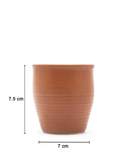 Kulhads, Handmade Indian Traditional Style Kulhad, In-Ring Design, Terracotta Colour, Ceramic, Set of 6, 130 mL