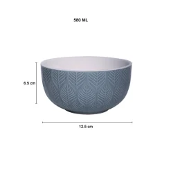 Lagoon Ceramic Bowl - 580Ml, Leaf Pattern