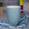 Lagoon Ceramic Mug - 360Ml, Leaf Pattern