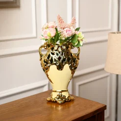 Large Rococo Ceramic Floor Vase