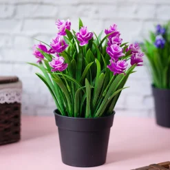 Lavender Artificial Flower With Pot
