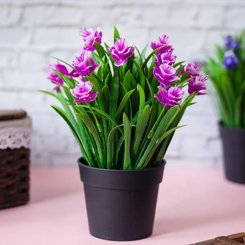 Lavender Artificial Flower With Pot