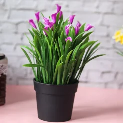 Lavender Artificial Flower With Pot