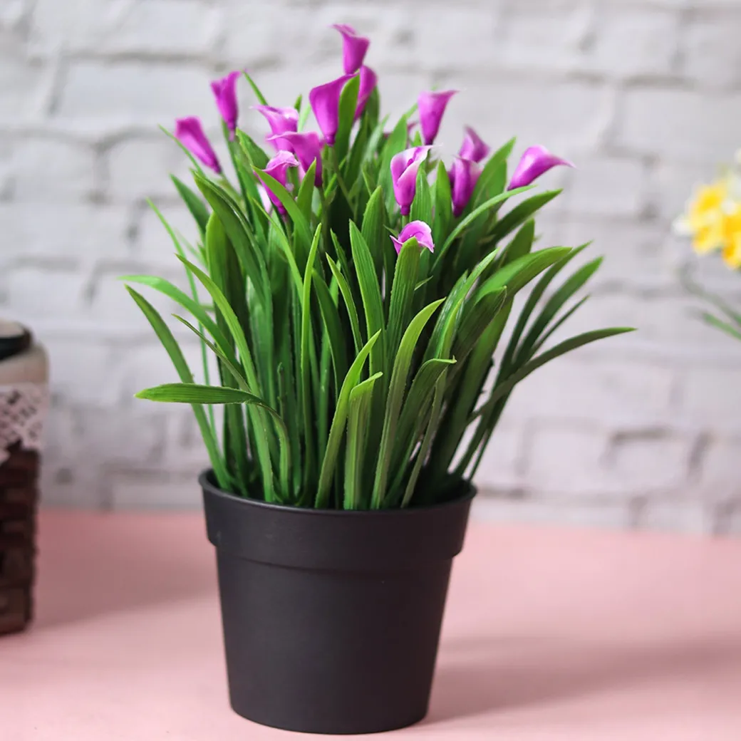 Lavender Artificial Flower With Pot