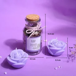 Lavender Flower Candles & Potpourri Set