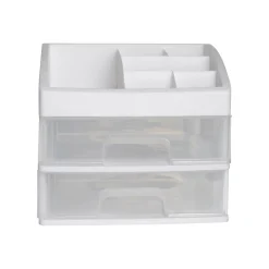 2-Layer White Table Mini Drawer Organiser