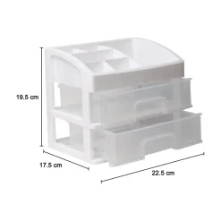 2-Layer White Table Mini Drawer Organiser